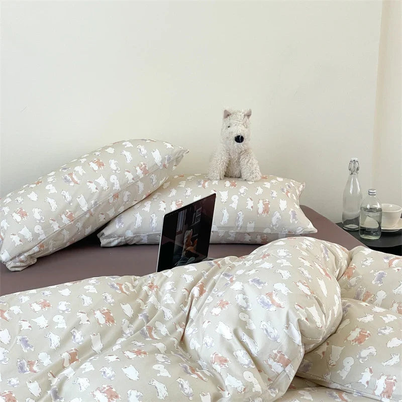 Bedding Set Breathable Cotton Percale Subtle Floral