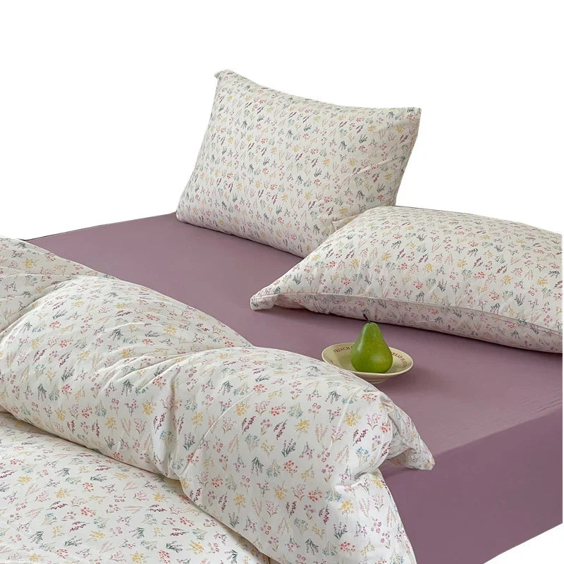 Bedding Set Breathable Cotton Percale Subtle Floral