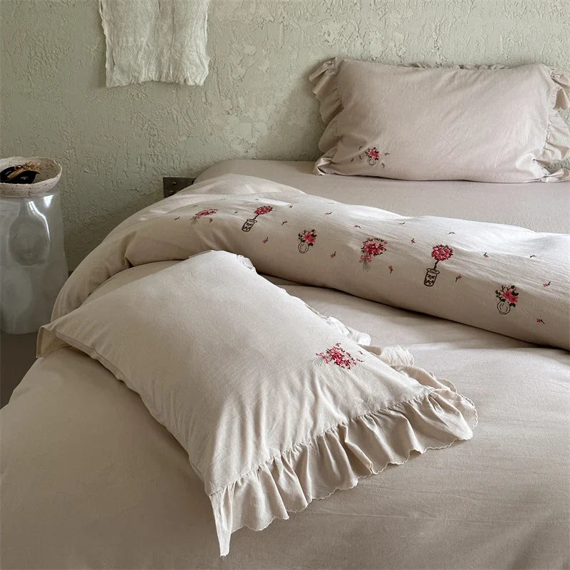 Bedding Set Breathable Cotton Satin Hotel Closure