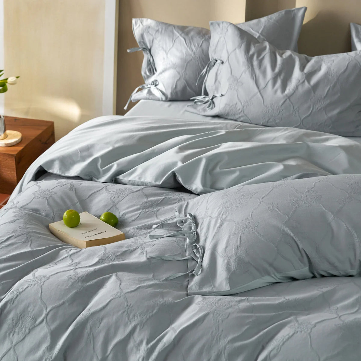 Bedding Set Breathable Jacquard 100% Cotton 4-Piece