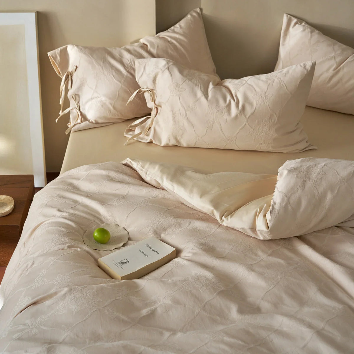 Bedding Set Breathable Jacquard 100% Cotton 4-Piece