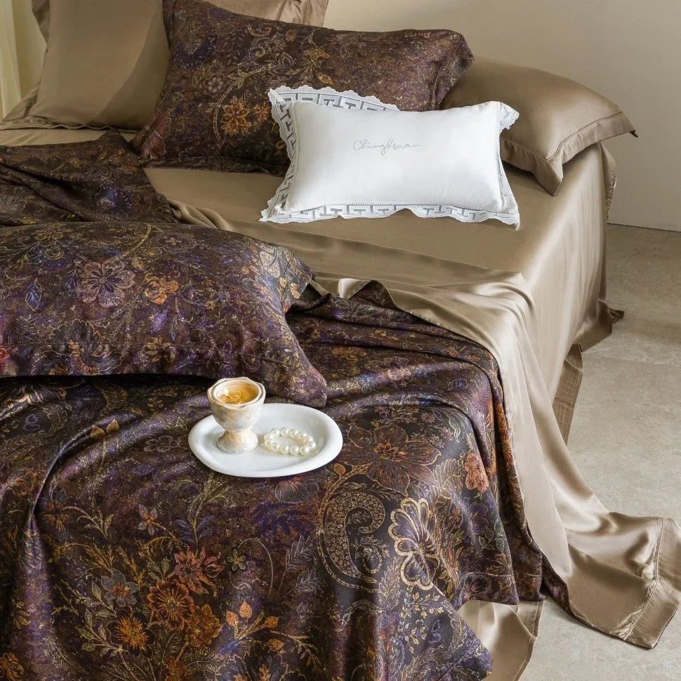 Bedding Set Cooling Lyocell 4-Piece Botanical Print