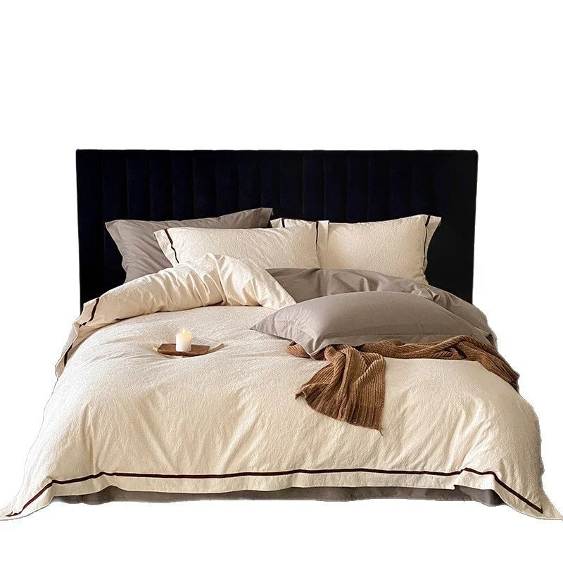 Bedding Set Cotton-Linen Breathable Hotel Closure