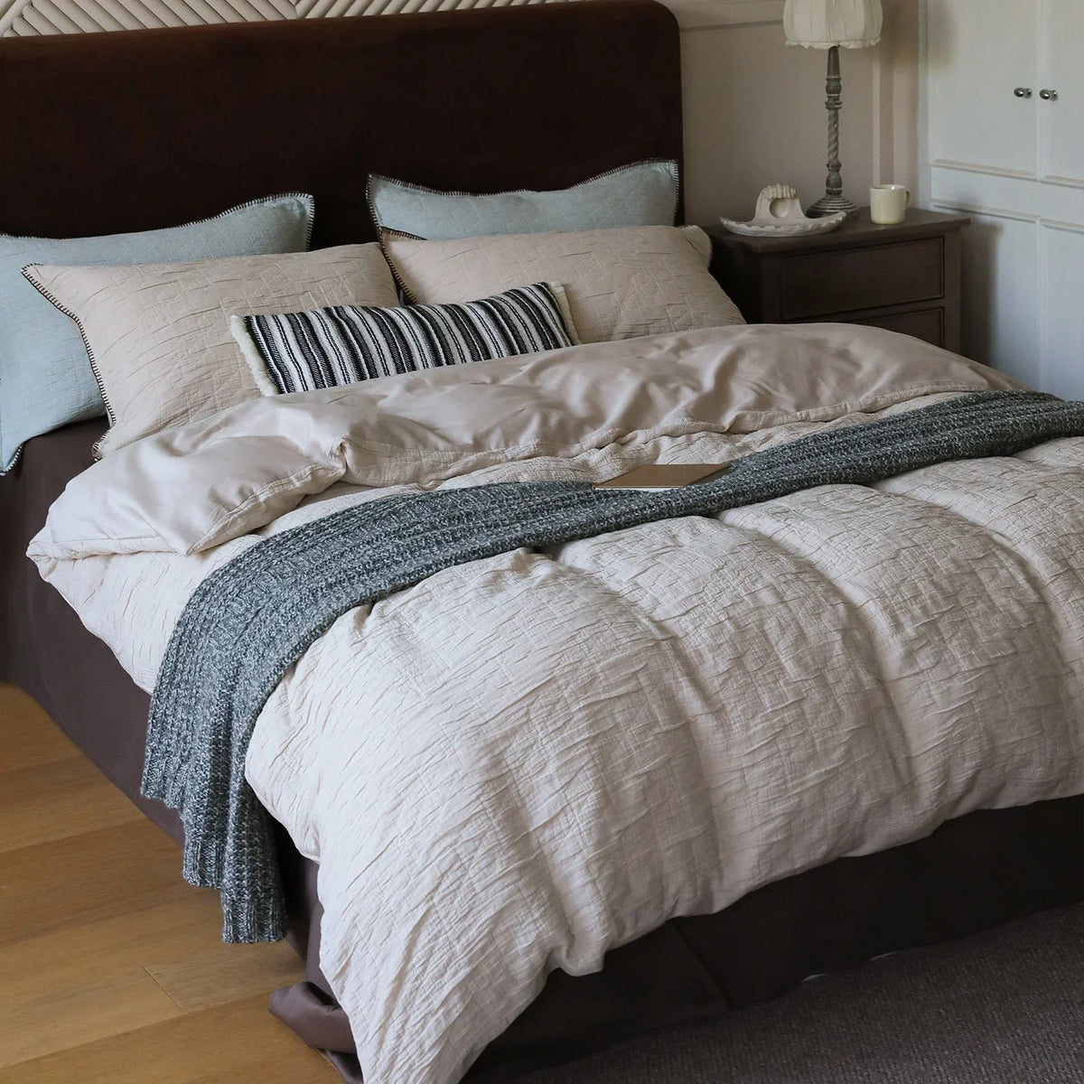 Bedding Set Cotton-Linen Breathable Quilted