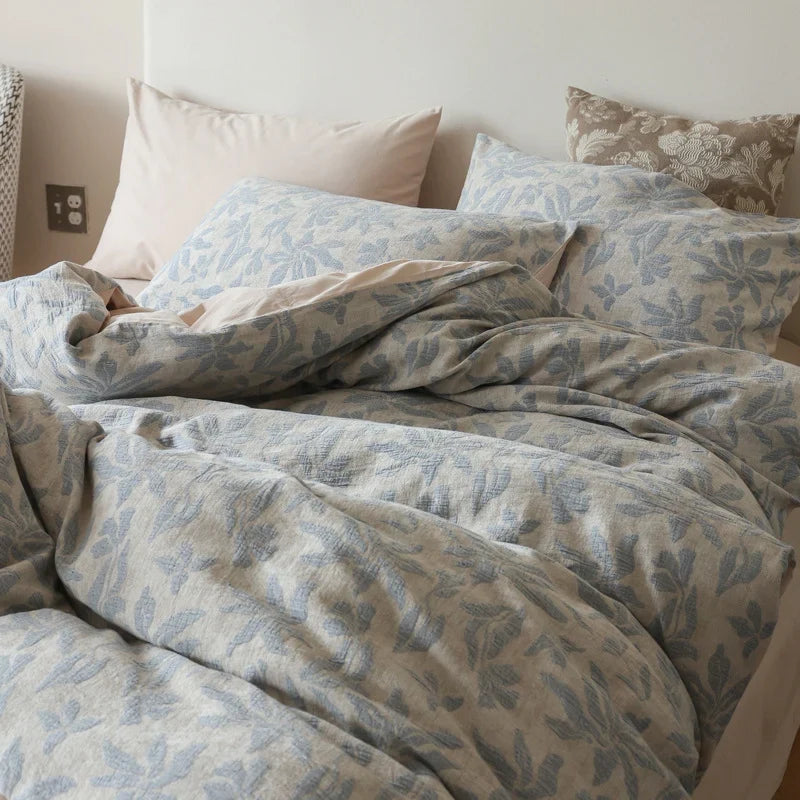 Bedding Set Cotton-Linen Quilted Jacquard 4-Piece