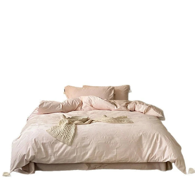 Bedding Set Cotton Satin Breathable Concealed Zipper