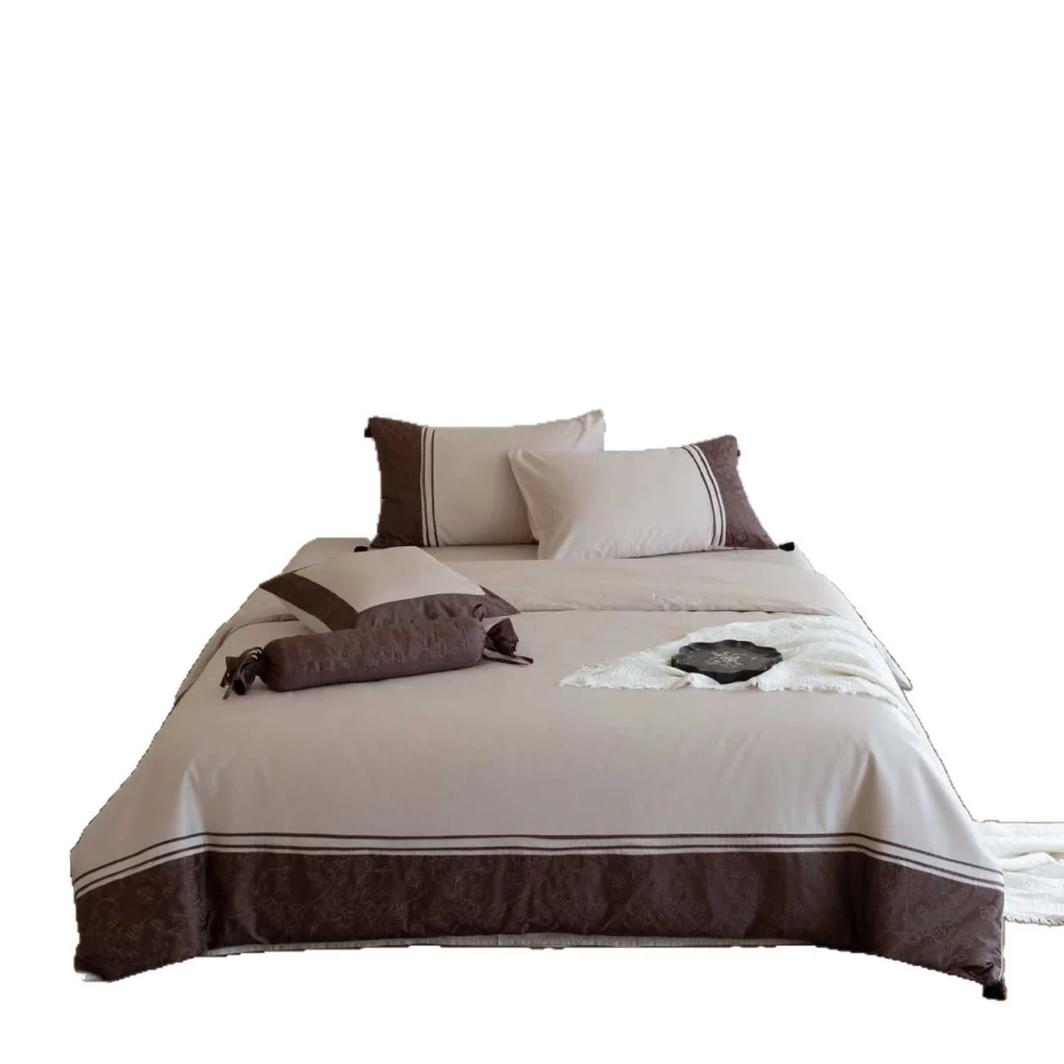 Bedding Set Cotton Satin Decorative Hem Set of 4