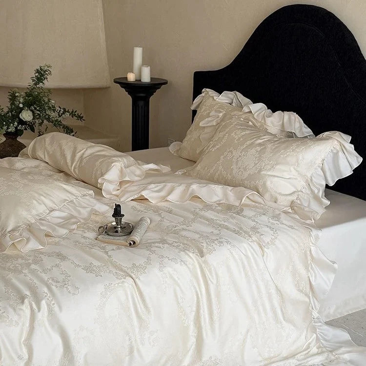 Bedding Set Cotton Satin Jacquard Floral Set of 4