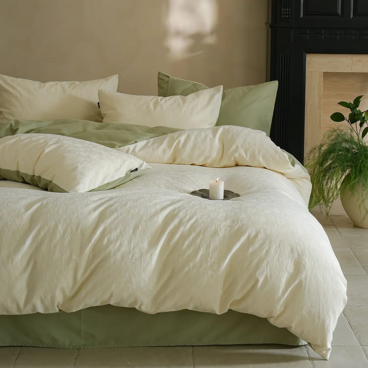 Bedding Set Cotton Satin Subtle Jacquard Machine Washable