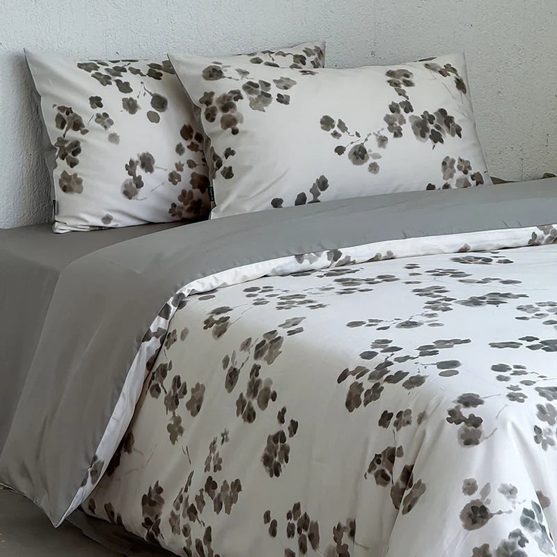 Bedding Set Cotton Satin Watercolor Floral 4-Piece
