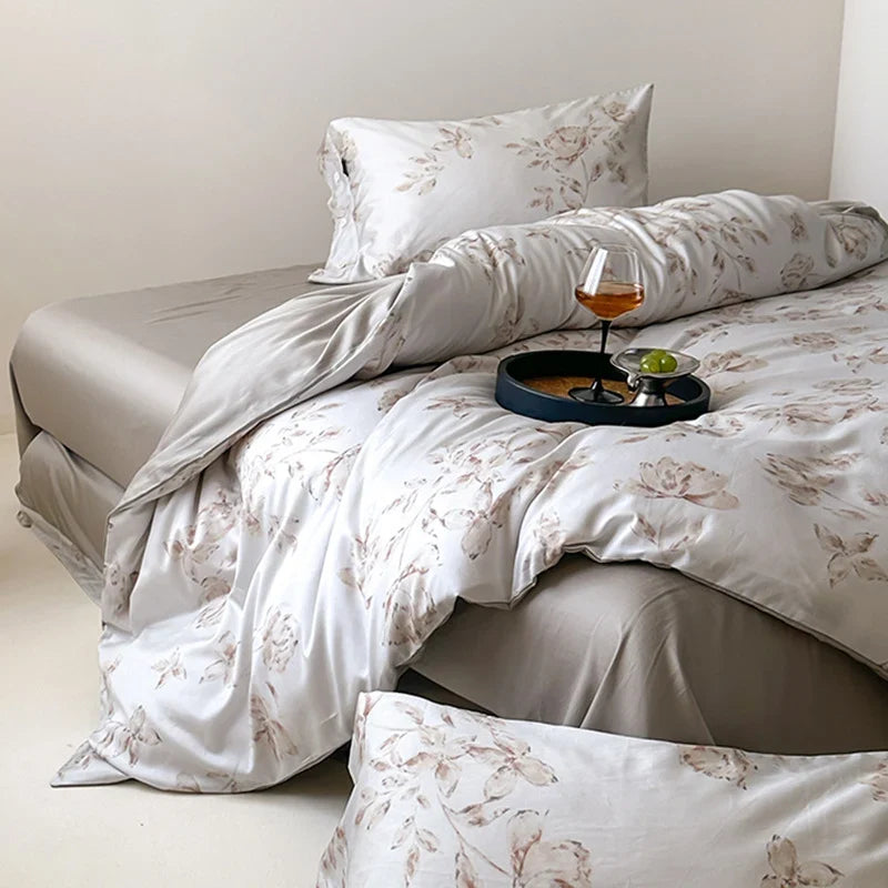 Bedding Set Fine Cotton Satin Temperature-Regulating