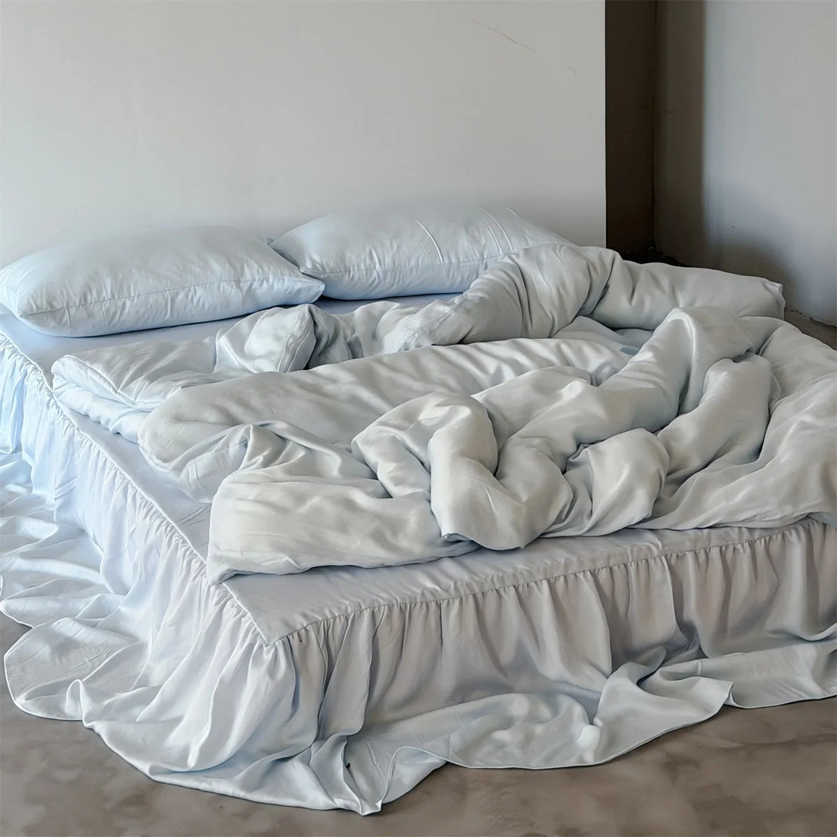 Bedding Set Integrated Bed Skirt Satin Finish Machine Washable