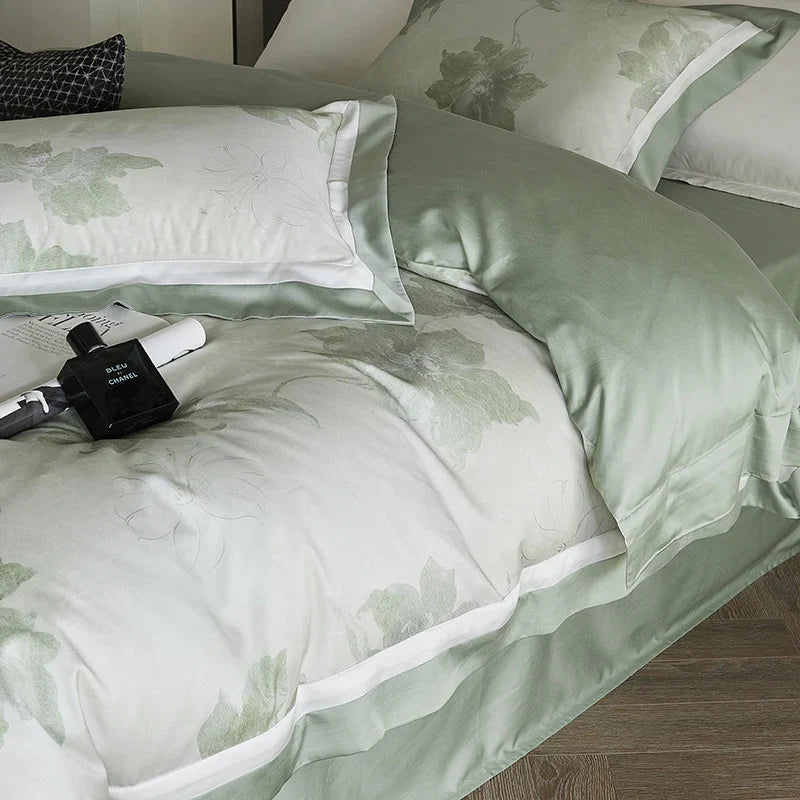 Bedding Set Large Floral Cotton Satin Machine Washable