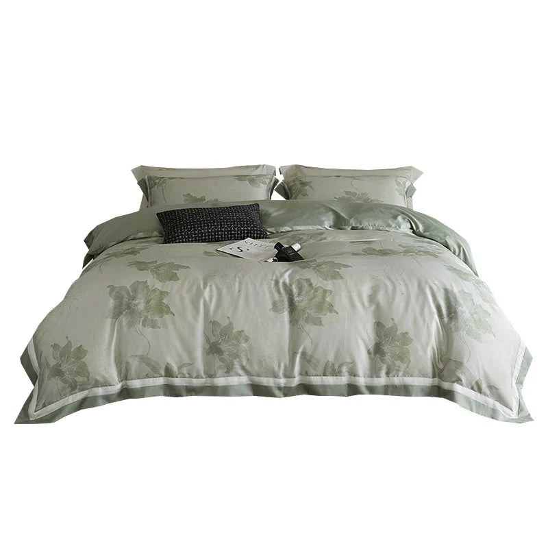 Bedding Set Large Floral Cotton Satin Machine Washable