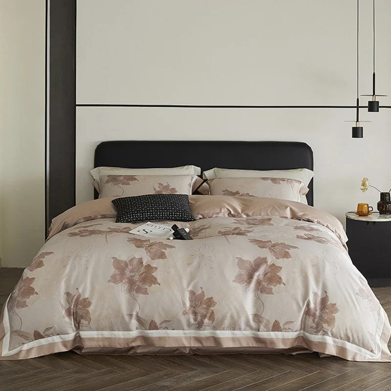 Bedding Set Large Floral Cotton Satin Machine Washable