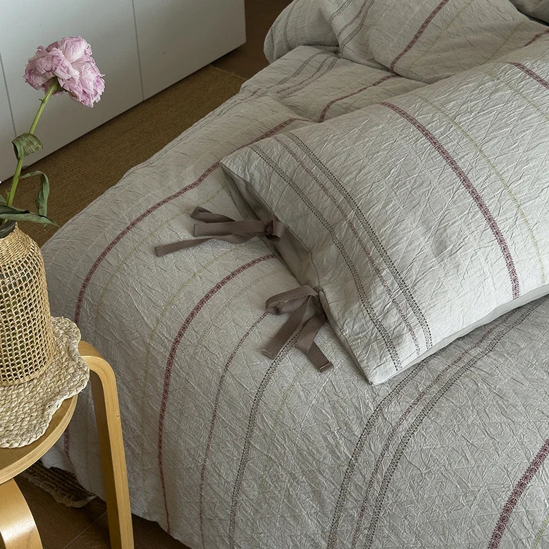 Bedding Set Linen & Cotton Reversible Temperature-Regulating
