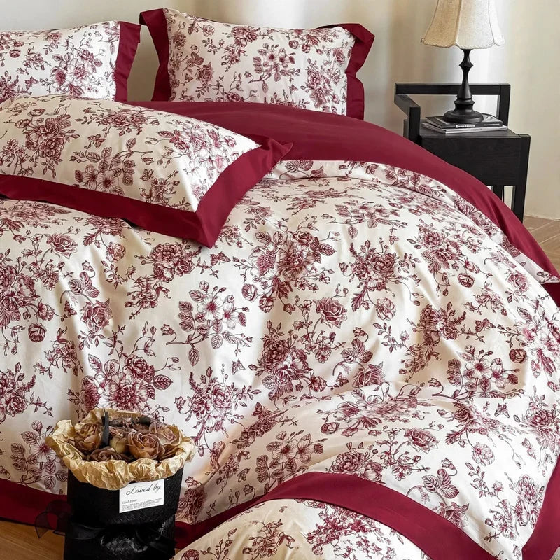 Bedding Set Long Staple Cotton Embroidered 4 Piece
