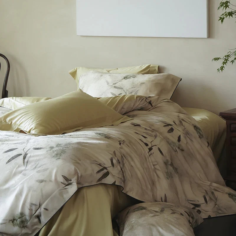Bedding Set Mako Cotton Satin Reversible 4-Piece