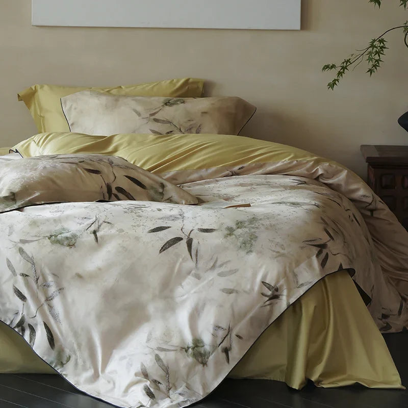Bedding Set Mako Cotton Satin Reversible 4-Piece