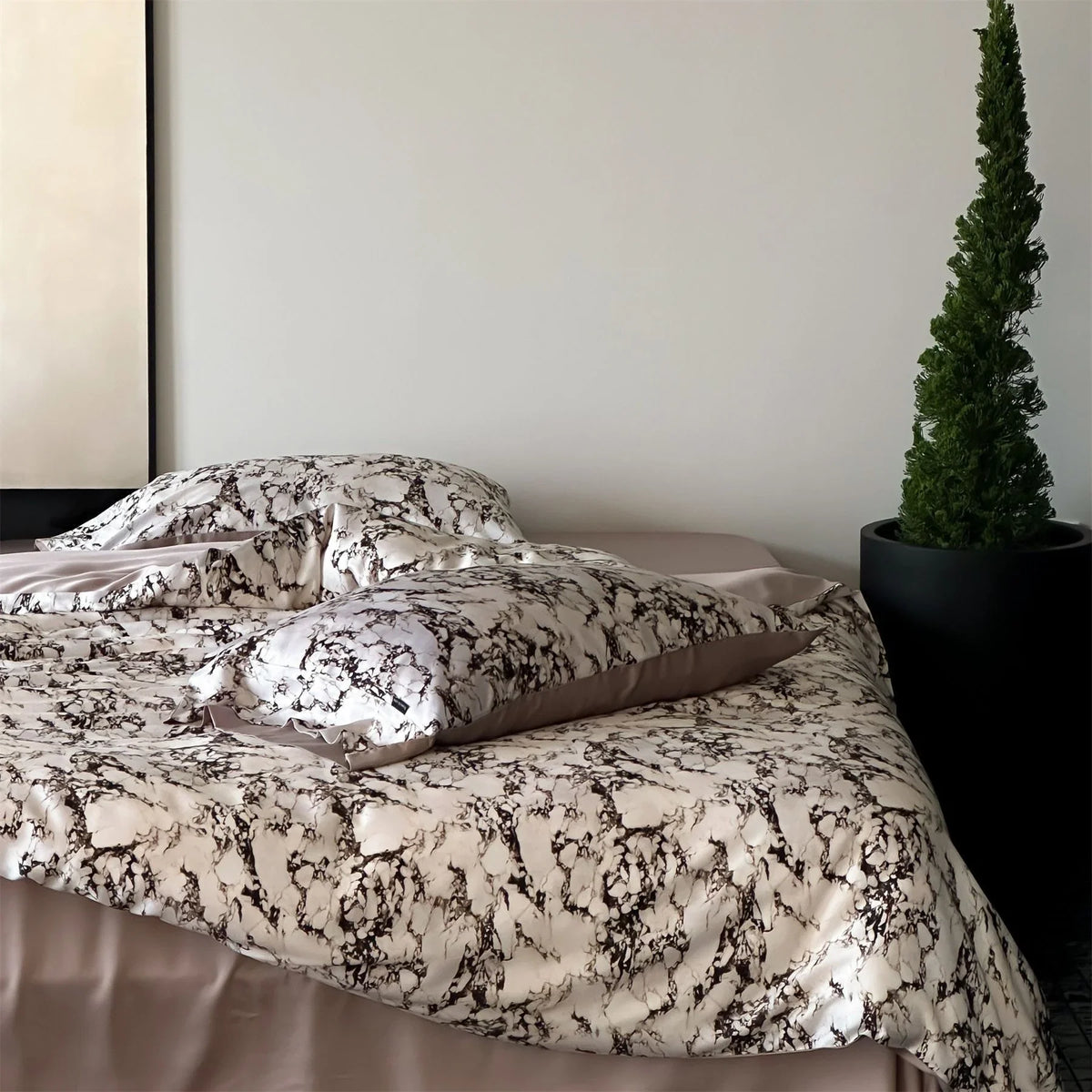 Bedding Set Marble Cotton Satin Microfiber Hotel Closure