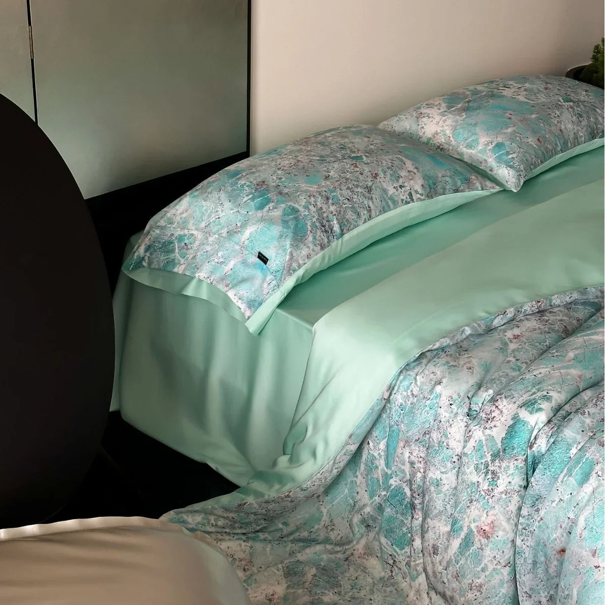 Bedding Set Marble Cotton Satin Microfiber Hotel Closure