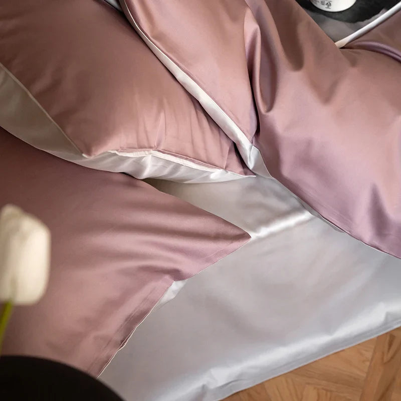 Bedding Set Reversible Satin 4-Piece Temperature-Regulating