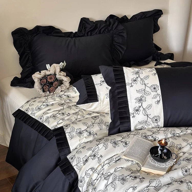 Bedding Set Reversible Satin Cooling 4-Piece