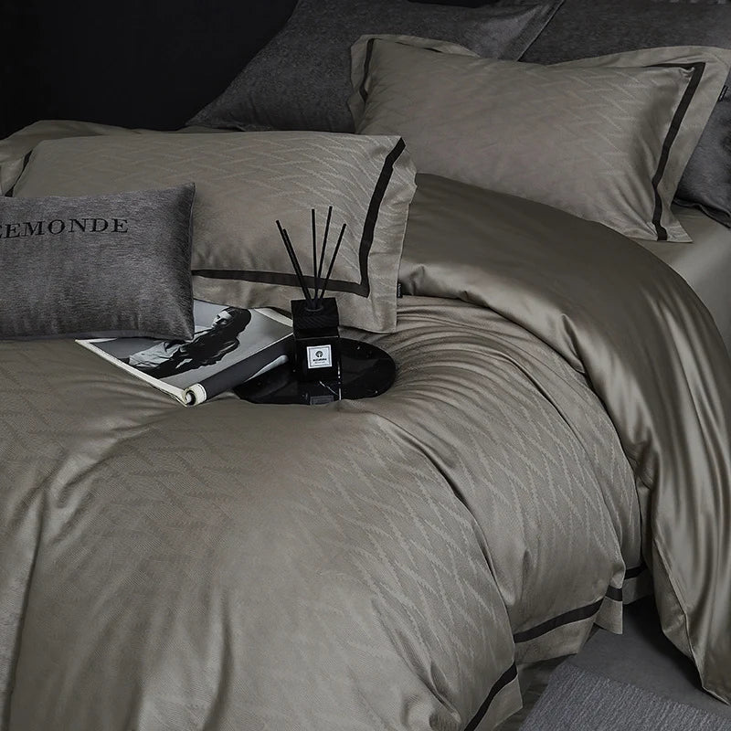 Bedding Set Satin Cotton Breathable Easy-Care Set of 4