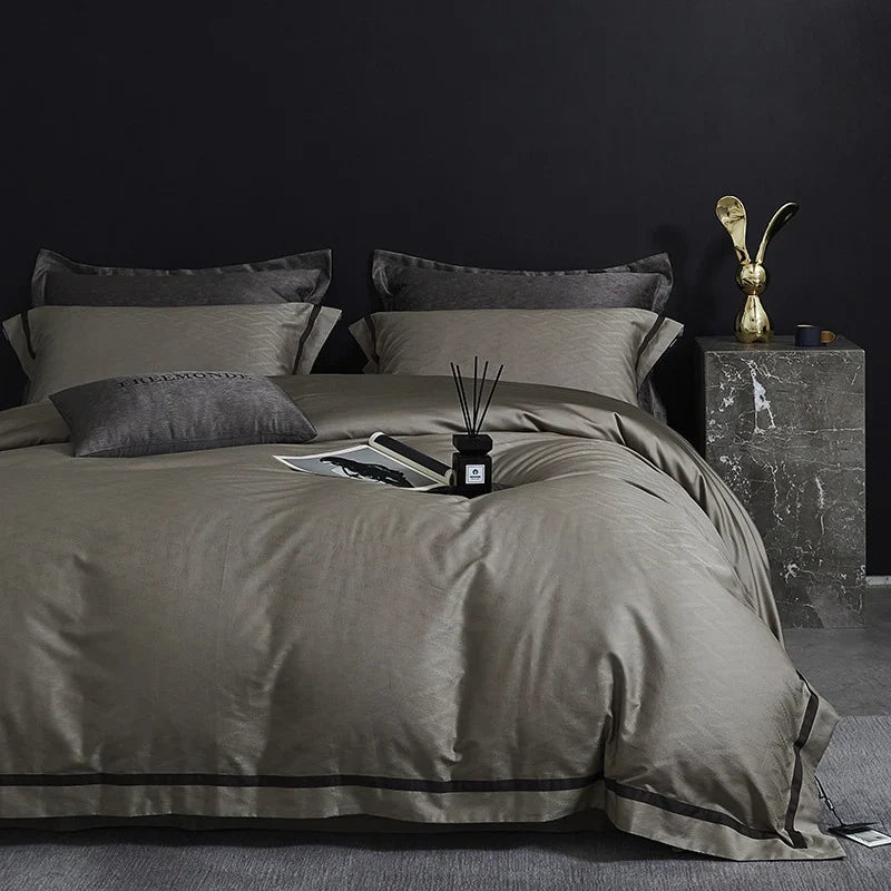 Bedding Set Satin Cotton Breathable Easy-Care Set of 4