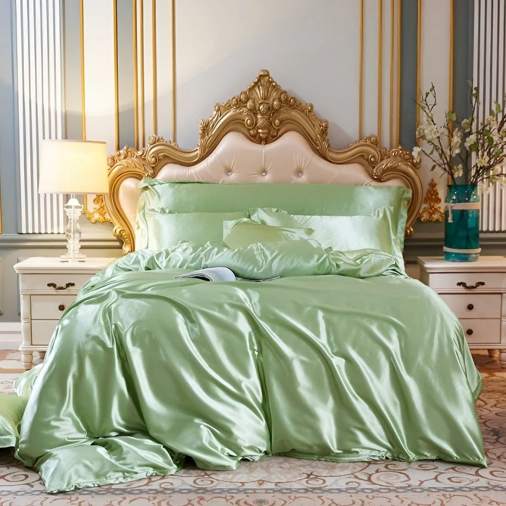 Bedding Set Silk-Touch Breathable With 2 Pillowcases