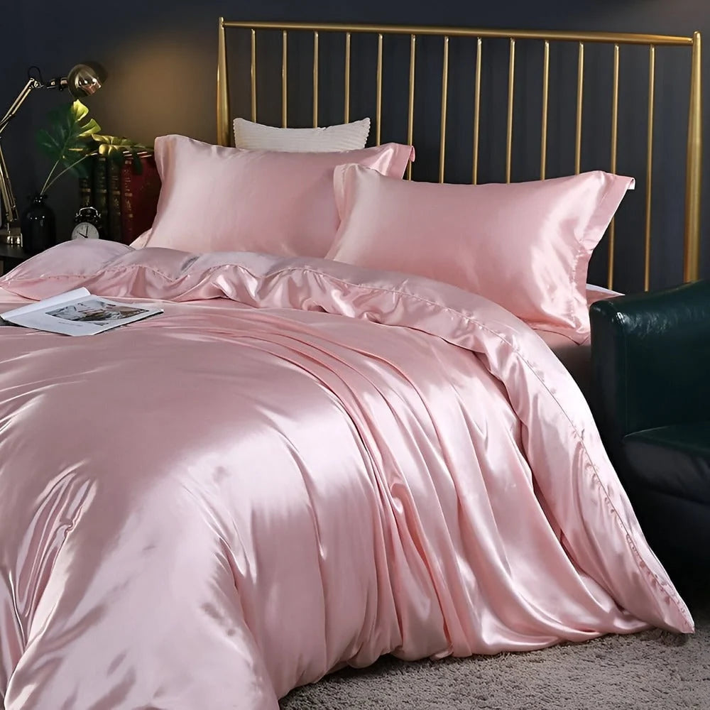 Bedding Set Silk-Touch Breathable With 2 Pillowcases