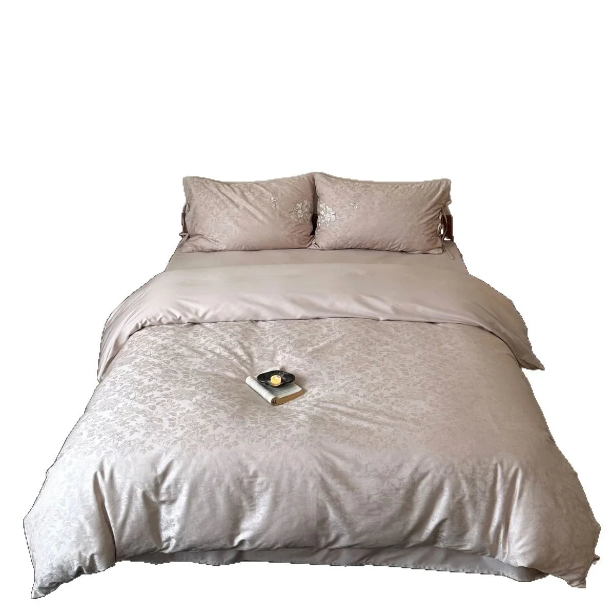 Bedding Set Silky Jacquard Embroidered Duvet Cover & Pillowcases