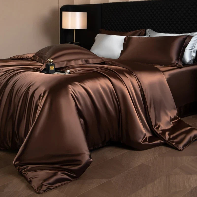 Bedding Set Silky Satin Breathable 4 Piece