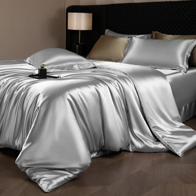 Bedding Set Silky Satin Breathable 4 Piece