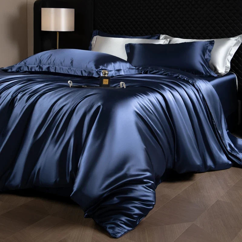 Bedding Set Silky Satin Breathable 4 Piece