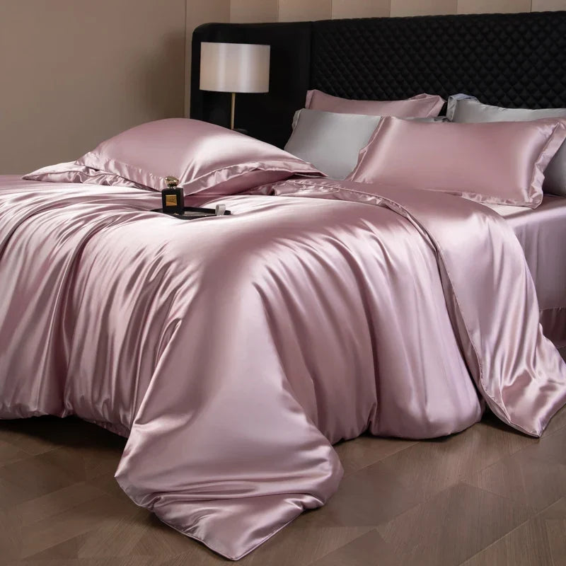 Bedding Set Silky Satin Breathable 4 Piece