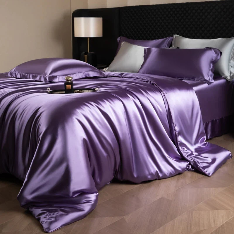 Bedding Set Silky Satin Breathable 4 Piece