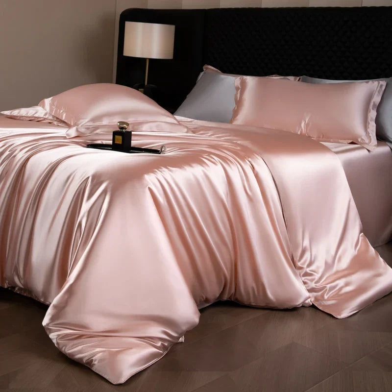 Bedding Set Silky Satin Breathable 4 Piece
