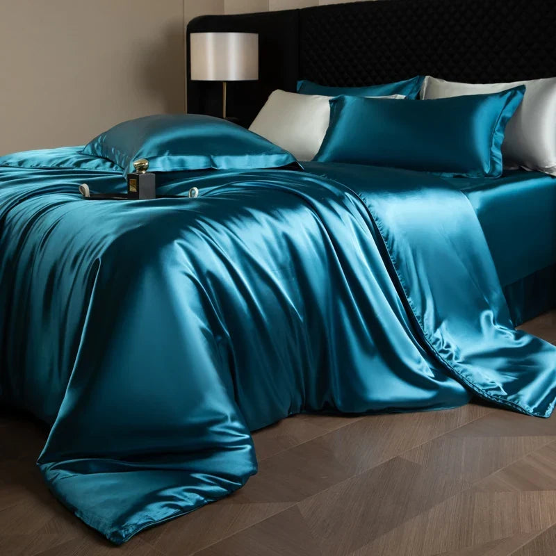 Bedding Set Silky Satin Breathable 4 Piece