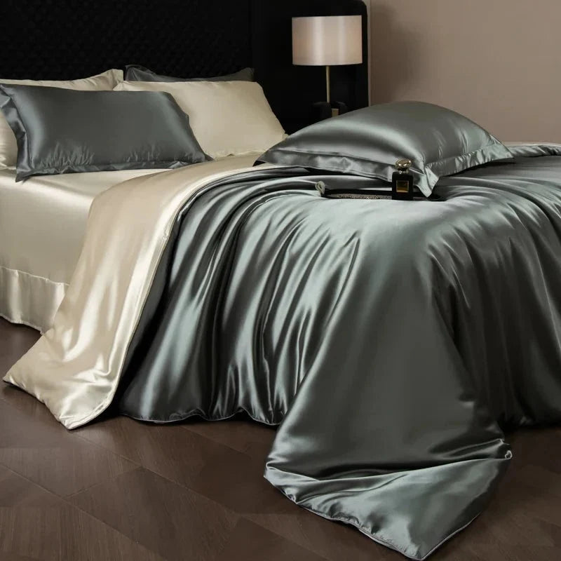 Bedding Set Silky Satin Breathable 4 Piece
