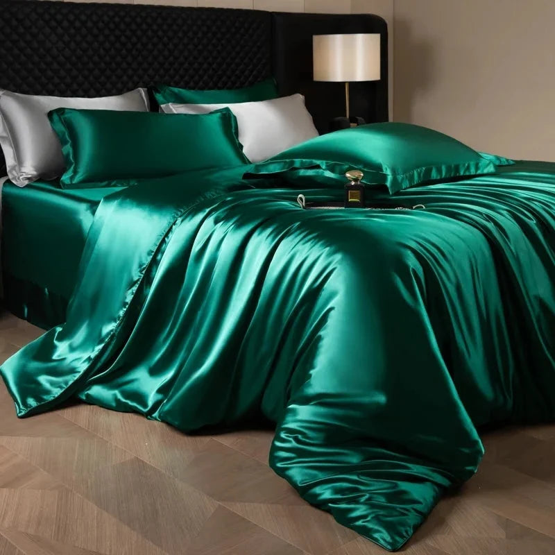 Bedding Set Silky Satin Breathable 4 Piece
