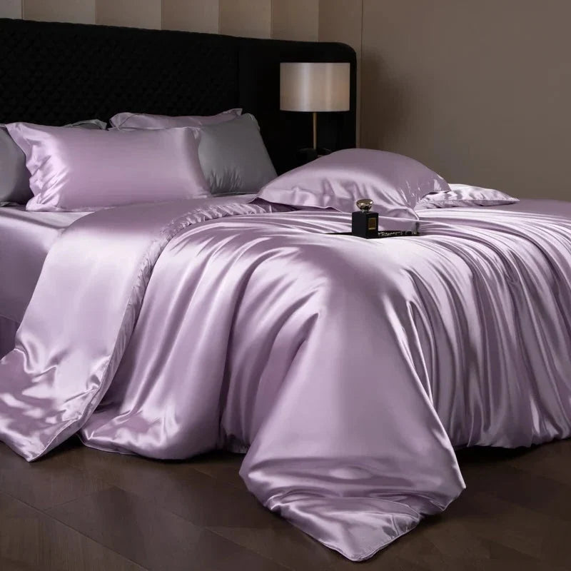 Bedding Set Silky Satin Breathable 4 Piece