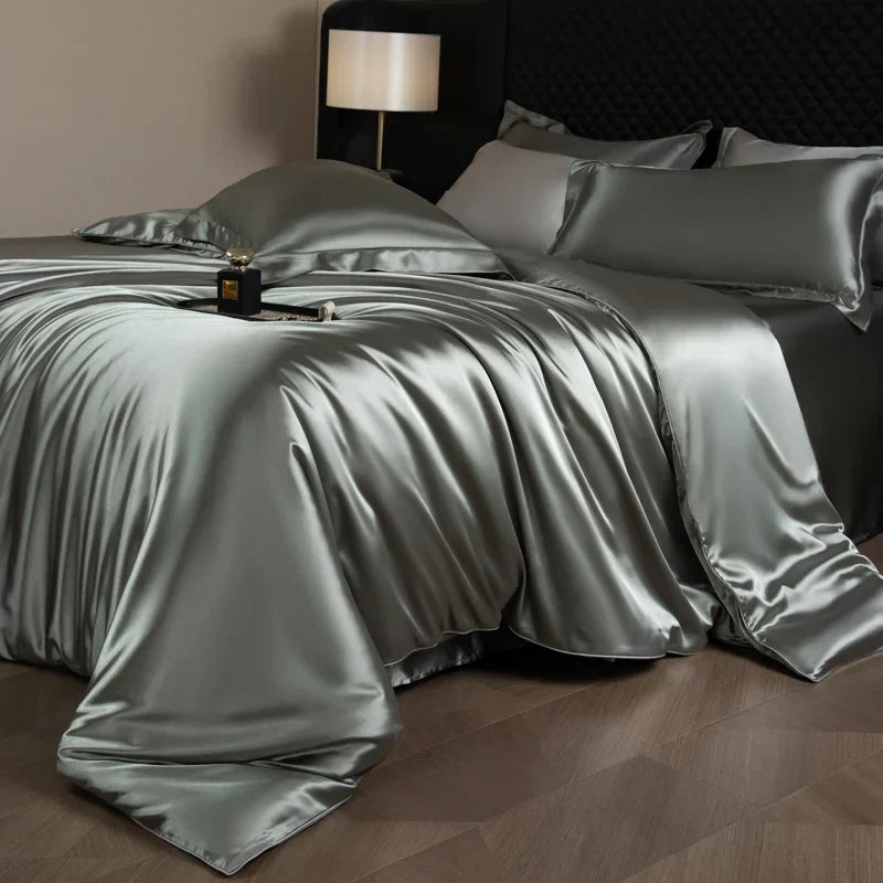 Bedding Set Silky Satin Breathable 4 Piece