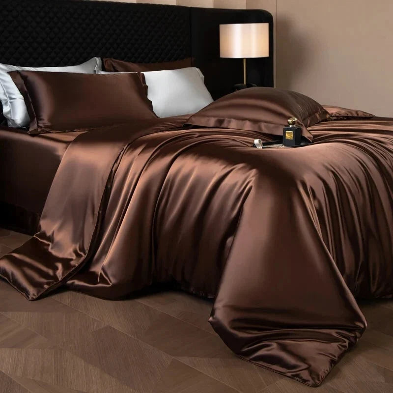 Bedding Set Silky Satin Breathable 4 Piece