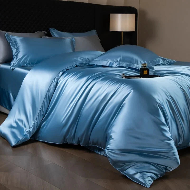 Bedding Set Silky Satin Breathable 4 Piece