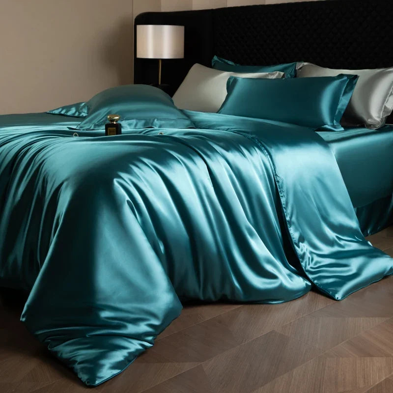 Bedding Set Silky Satin Breathable 4 Piece