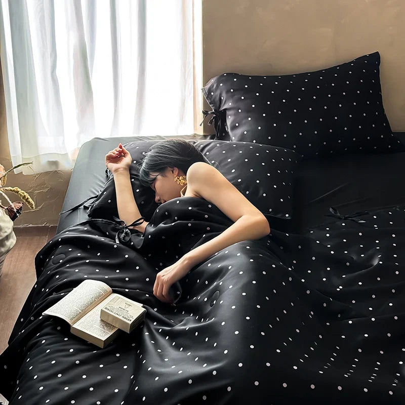Bedding Set Silky Satin Duvet Cover & Pillowcases