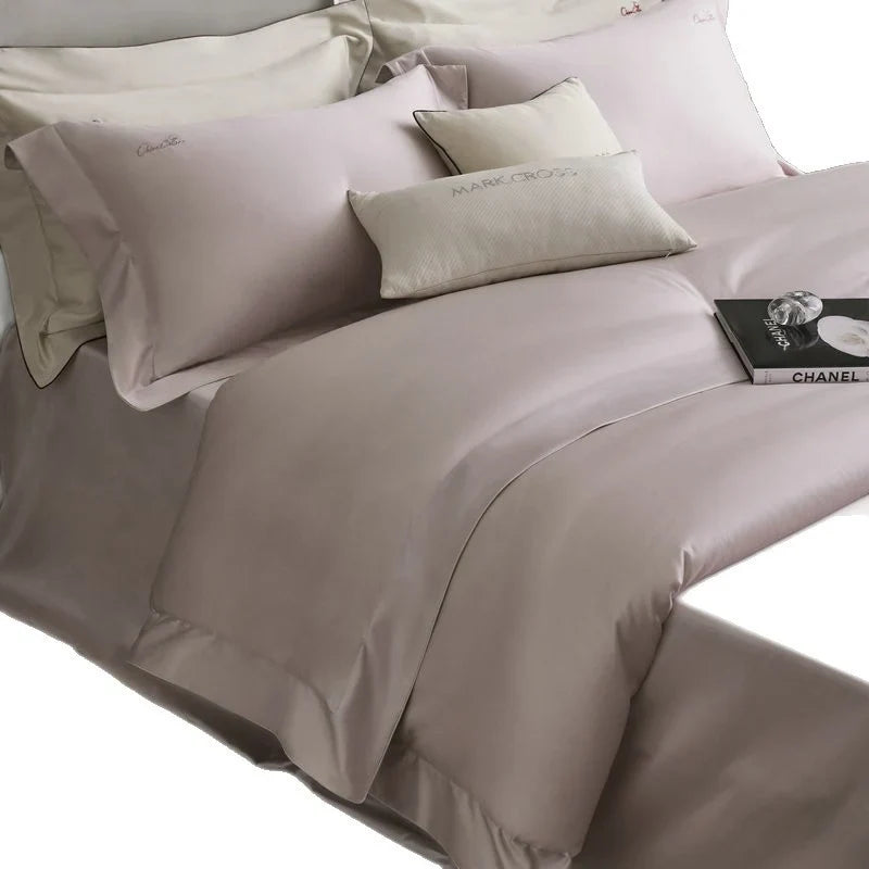 Bedding Set Silky Satin Hidden Zipper 4-Piece Set