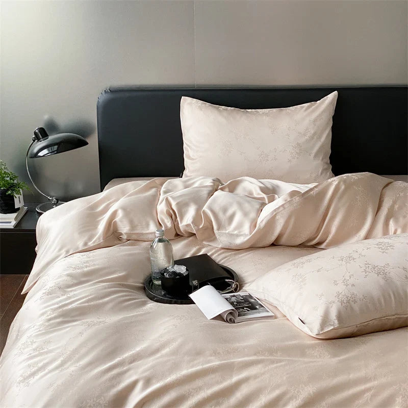 Bedding Set Tencel Satin Jacquard Leopard 4-Piece