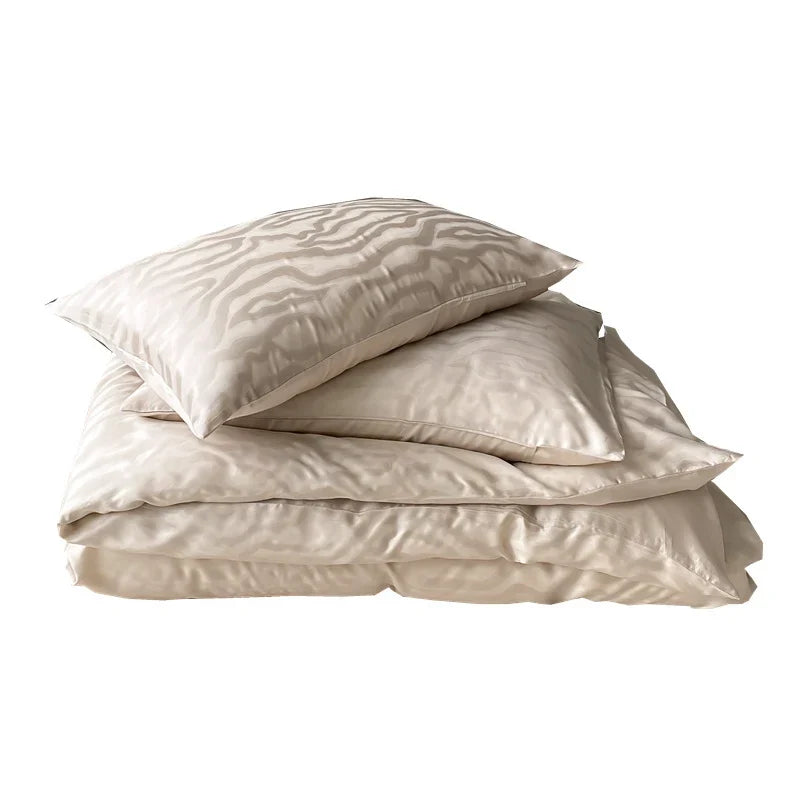 Bedding Set Tencel Satin Jacquard Leopard 4-Piece